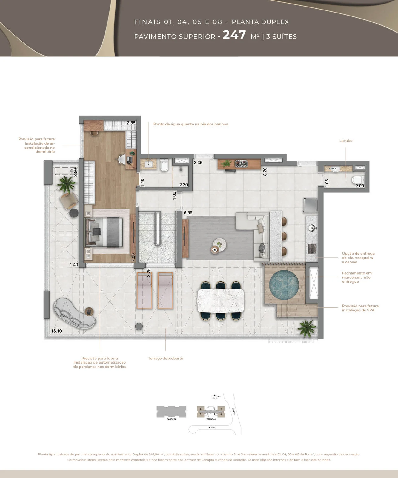 Cobertura duplex 247 m² · pavimento superior